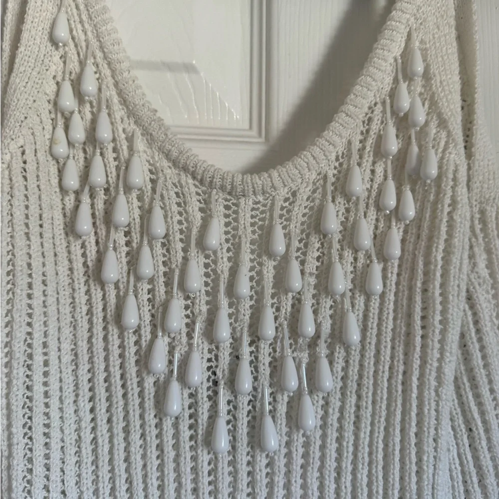 H&M White Knit Embellished Dress - Picture 5 of 5